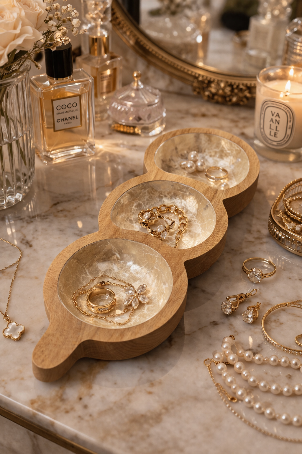 Aurea Trine Valet - Mother-of-Pearl Tray
