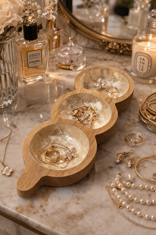 Aurea Trine Valet - Mother-of-Pearl Tray